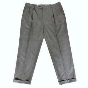 Men's Joseph & Feiss 44x32 Gray Pleated Easy Care Wool Blend Dress Pants Slacks